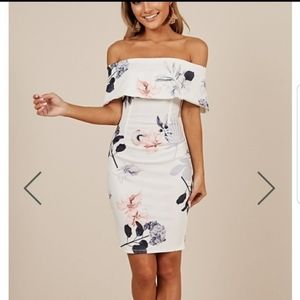 Showpo. White floral dress